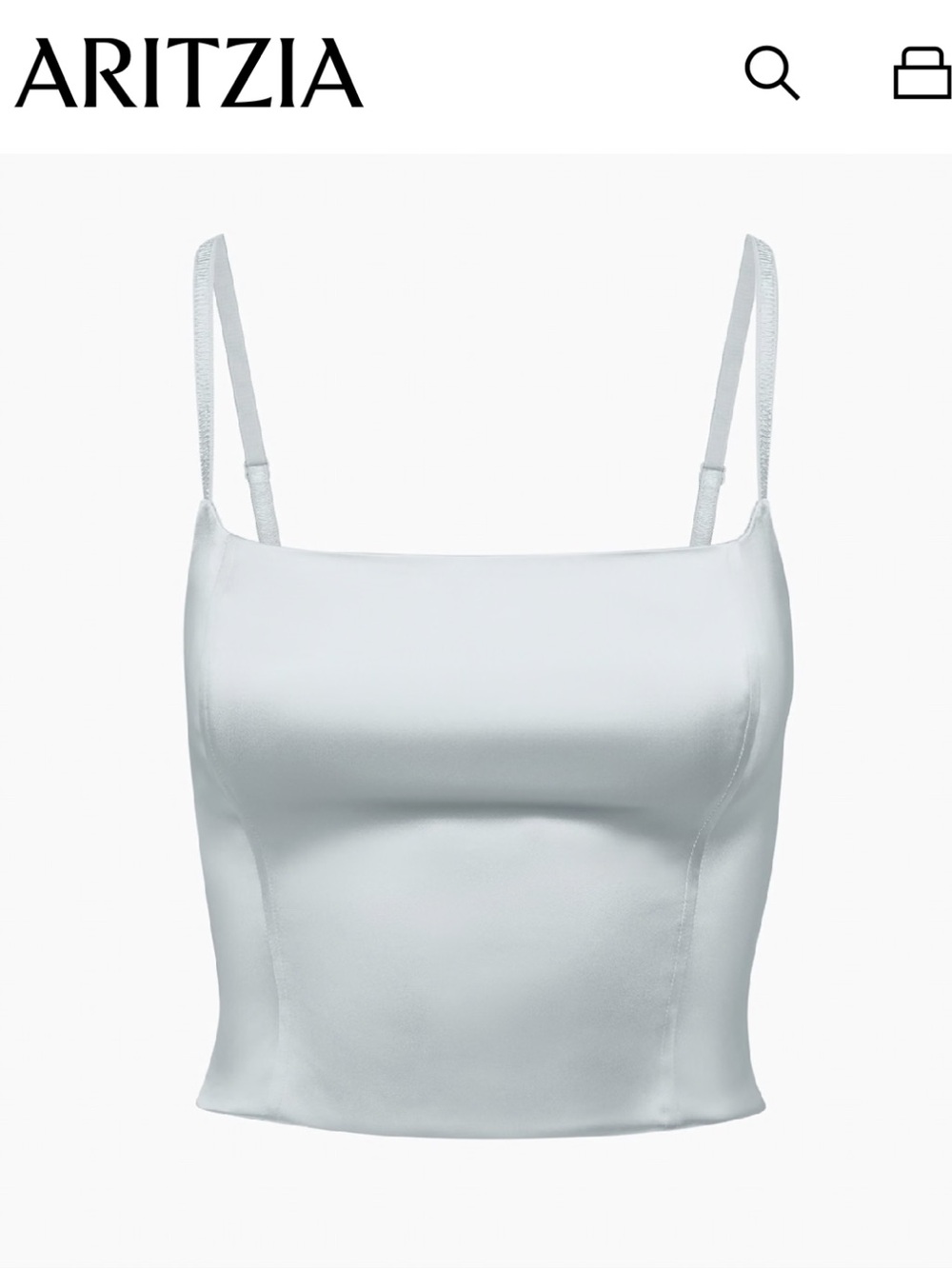 Aritzia Wilfred Lovefest Satin Bustier, Sterling Blue, XS